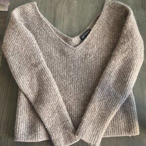 Banana Republic Wide V-Neck Merino Wool Blend Sweater